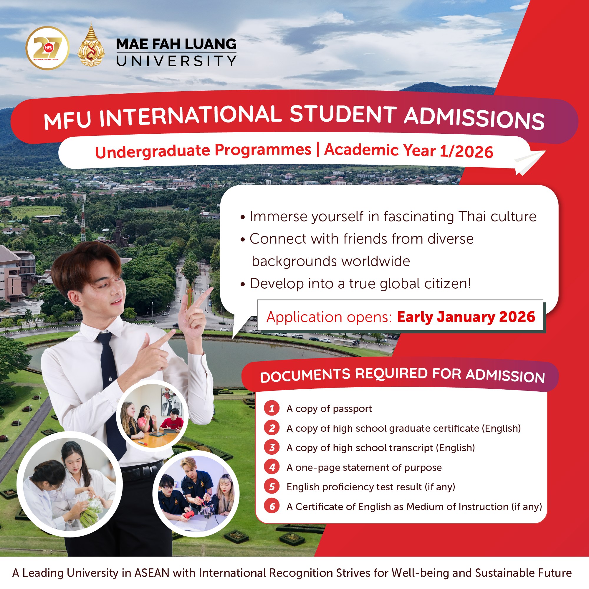 MFU 1/2026 Admission for International Students (Bachelor's Degree)